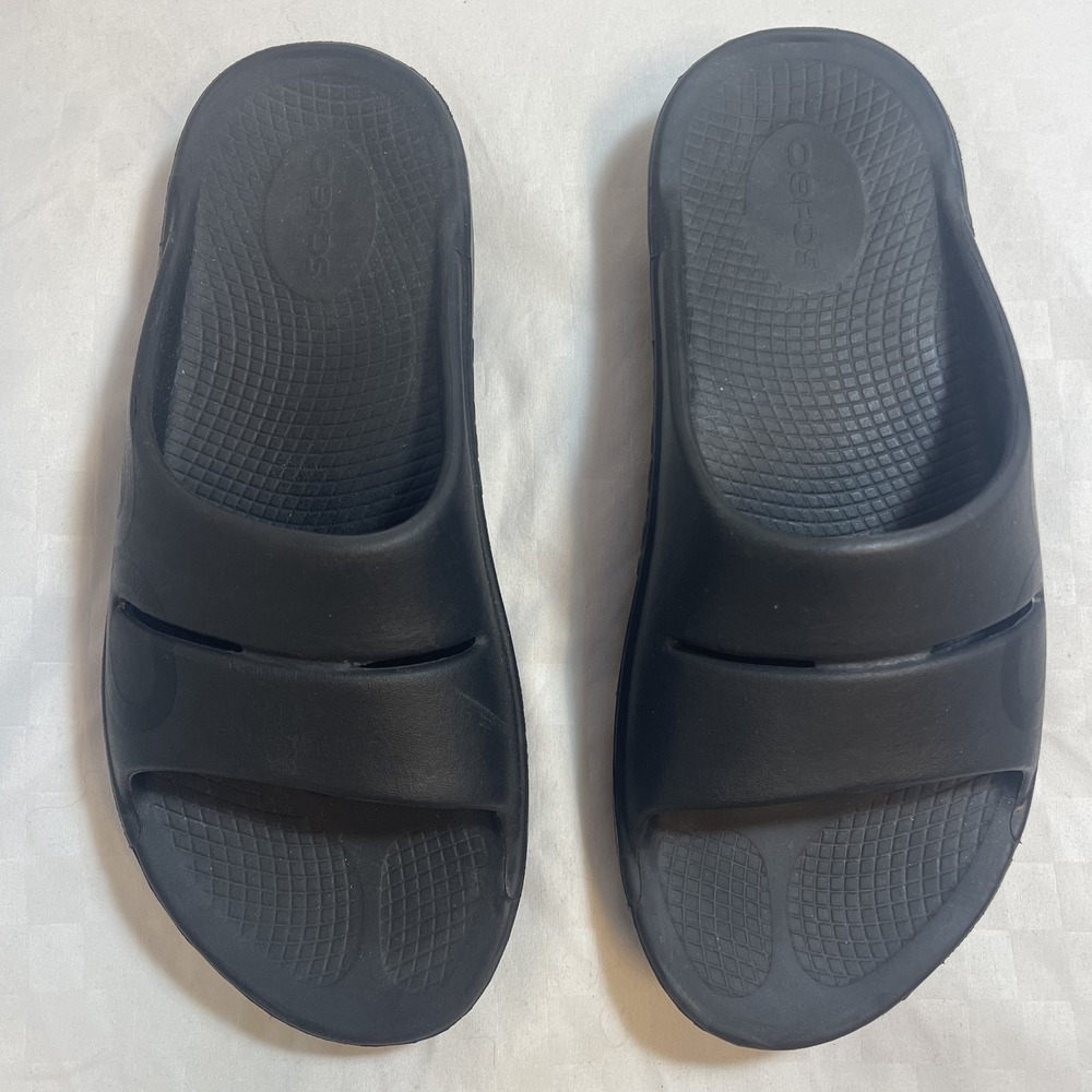 OOFOS Ooahh Slides Black Recovery Comfort Sandals Womens 8 EU 39 - Picture 3 of 8